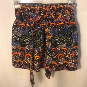 Zara Trafaluc Printed High Waisted Shorts Small